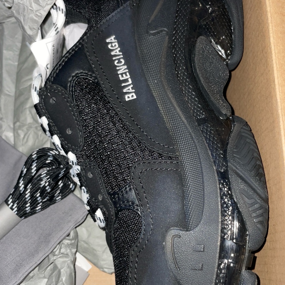 Balenciaga Black Sneakers with Chunky Sole and Knit Upper